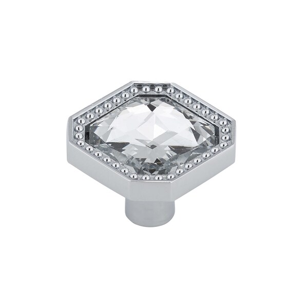 Richelieu 1 1/4 in (32 mm) x 1 1/4 in (32 mm) Chrome, Crystal Contemporary Cabinet Knob - BP262603014001