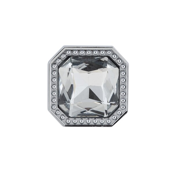 Richelieu 1 1/4 in (32 mm) x 1 1/4 in (32 mm) Chrome, Crystal Contemporary Cabinet Knob - BP262603014001