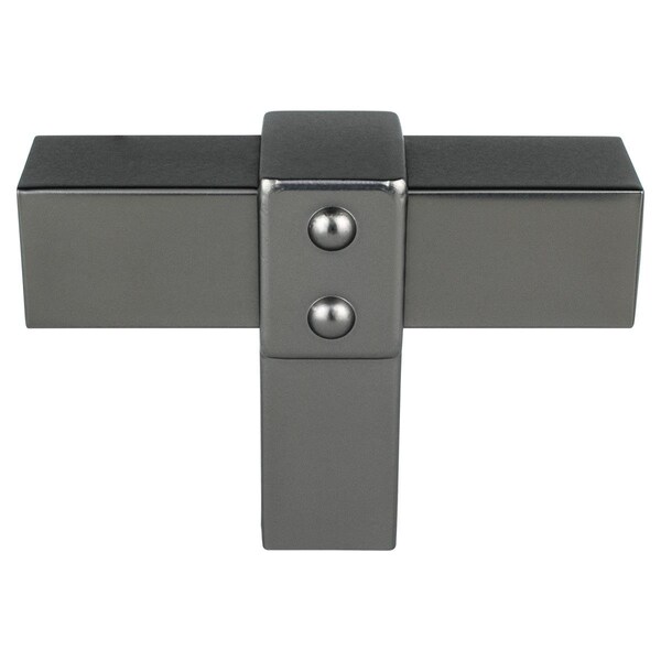 Berenson Hardware 2 in. Rivet Rebel T-Shape Cabinet Knob, Slate - 5096-4SLT-P