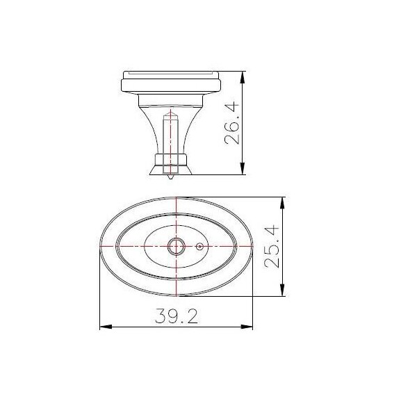 Richelieu 1 17/32 in (39 mm) x 31/32 in (25 mm) Antique English Transitional Cabinet Knob - BP80239AE
