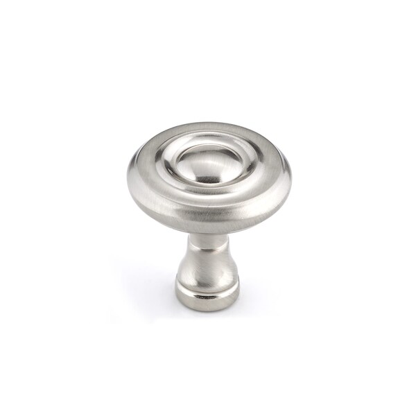 Richelieu 1 1/4 in (32 mm) Brushed Nickel Traditional Metal Cabinet Knob - BP74032195