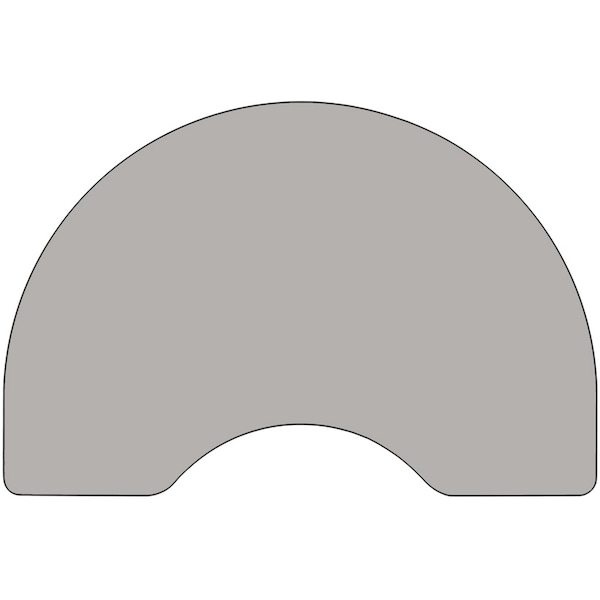 Flash Furniture Kidney Activity Table, 48" W, 96" L, 25.5" H, Laminate, Grey - XU-A4896-KIDNY-GY-H-P-CAS-GG
