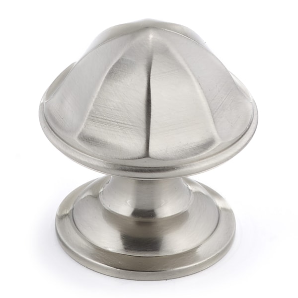 Richelieu 1 1/8 in (28 mm) Brushed Nickel Contemporary Brass Cabinet Knob - BP50128195