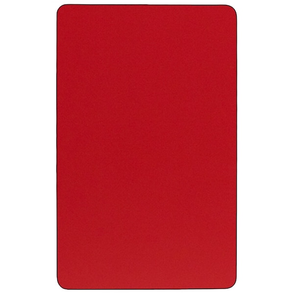 Flash Furniture Rectangle Actvt Table, Rect, Red, Lckng Cstrs, 30"x72", 30" W, 72" L, 25.5" H, Laminate, Red - XU-A3072-REC-RED-H-P-CAS-GG
