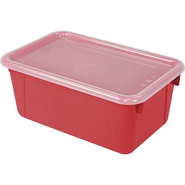 Storex Storex Industries STX62407U06C-2 Small Cubby Bin with Cover Red Classroom - 2 Each - STX62407U06C-2