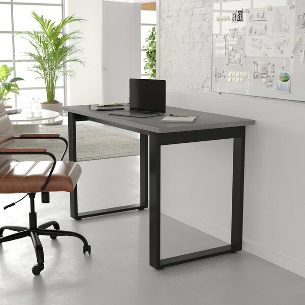 Flash Furniture Redmond 48x24 Conf Tbl w/1in. Thick Dbl Sided Laminate Tbl Top w/PVC and U-Frame Steel Bse, Gry Oak - MT-M4824-LTGRY-UBF-GG