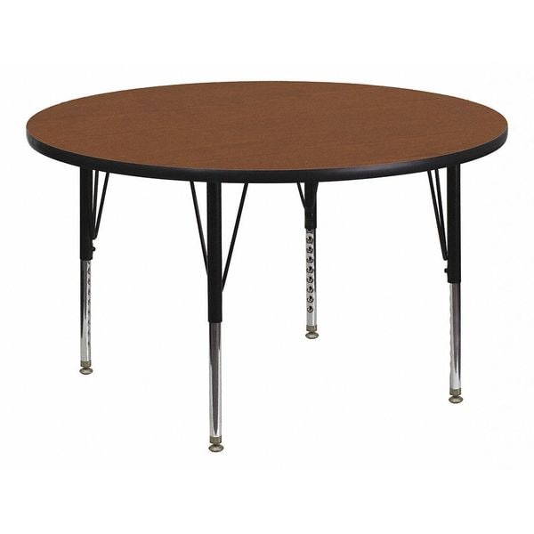 Flash Furniture Round Activity Table, 42" W, 42" L, 25.25" H, Laminate, Wood Grain - XU-A42-RND-OAK-H-P-GG