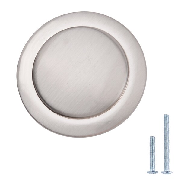 South Main Hardware 1-1/4 in. Satin Nickel Round Cabinet Knob 25PK - SH3055-SN-25