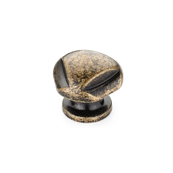 Richelieu 1 1/8 in (28 mm) Burnished Brass Traditional Metal Cabinet Knob - BP2391528BB
