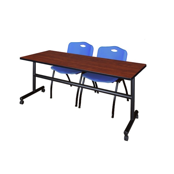 Kobe Rectangle Tables > Nesting Tables > Kobe Flip Top Table & Chair Sets, 72 W, 24 L, 29 H, Cherry - MKFT7224CH47BE