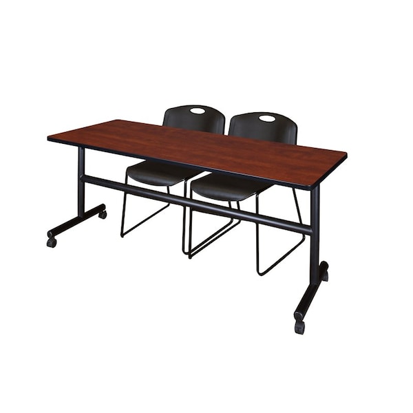 Kobe Rectangle Tables > Nesting Tables > Kobe Flip Top Table & Chair Sets, 72 W, 24 L, 29 H, Cherry - MKFT7224CH44BK