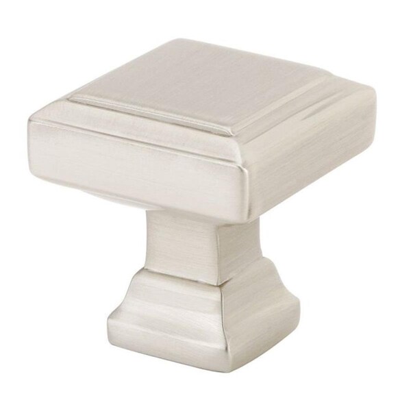 Patioplus 1.375 in. Geometric Square Cabinet Knob, Satin Nickel - PA1636379