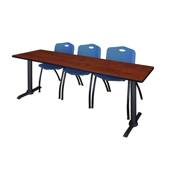 Cain Rectangle Tables > Training Tables > Cain Training Table & Chair Sets, 84 W, 24 L, 29 H, Cherry - MTRCT8424CH47BE