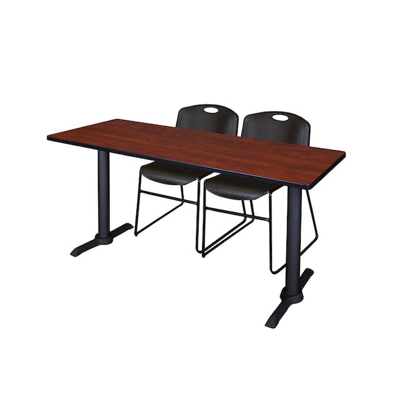 Cain Rectangle Tables > Training Tables > Cain Training Table & Chair Sets, 72 W, 24 L, 29 H, Cherry - MTRCT7224CH44BK