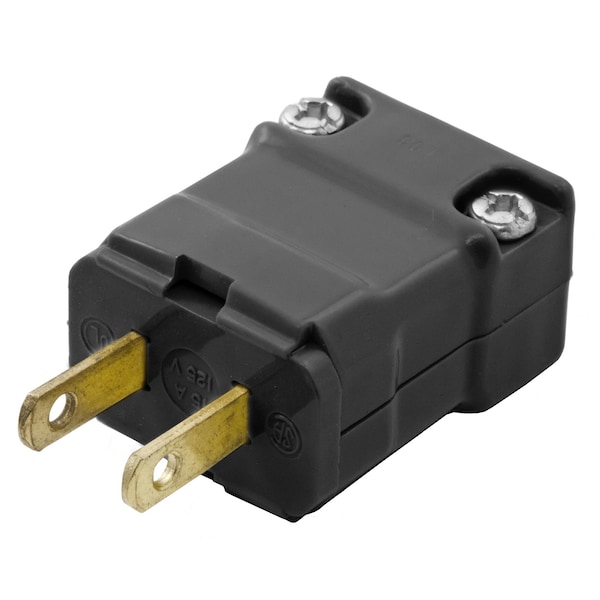 Dispositivos de cuchilla recta Hubbell Wiring Device-Kellems, Clavija macho, Serie Valise, Grado industrial/comercial, Recto, 2 polos 2 cables sin conexión a tierra, 15A 125V, 1-15P, Polarizado - HBL5867VBLK
