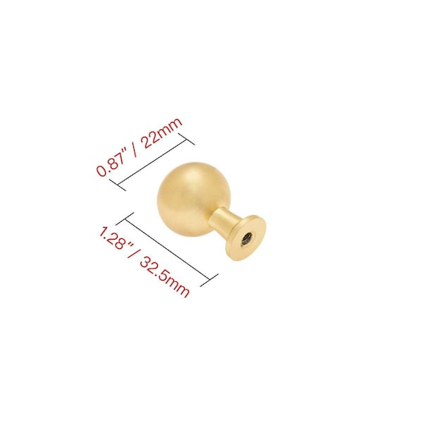 Camp Usa HW411BB 0.87 in. Zinc Cabinet Knob, Brushed Brass, 10PK - CA3880035