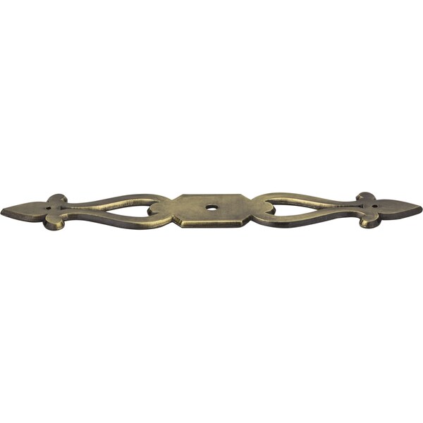 Elements By Hardware Resources 6-1/16" Overall Length Brushed Antique Brass Baroque Kingsport Knob Backplate - WB150-AB