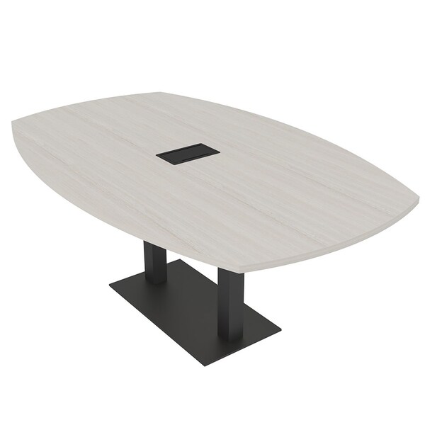 Skutchi Designs Arc Boat 45 in W, 84 in L, Ivory - HAR-ABOT-48X84-DOU.BK-K458-EBLK