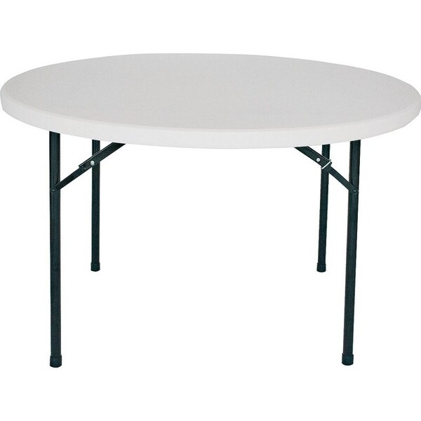 Simple Spaces Folding Table, 48 in OAW, 48 in OAD, 2914 in OAH, Steel Frame, Polyethylene Tabletop - BT048X001A