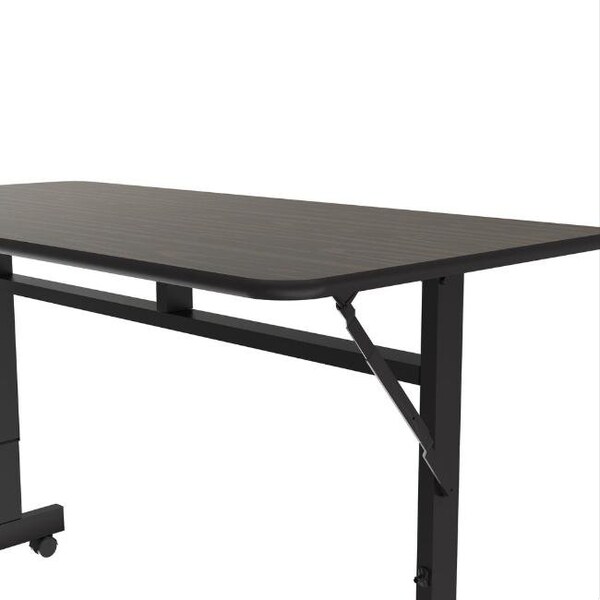 Correll Rectangle Econoline TFL Flip Top Table, 48 in W, 23 in to 31 in H, Particleboard Top, Walnut - FTM2448TF-01