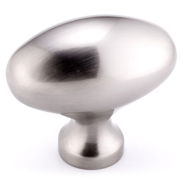 Richelieu 1 31/32 in. X 1 3/32 in. (50 mm x 28 mm) Brushed Nickel Traditional Metal Cabinet Knob - BP444350195