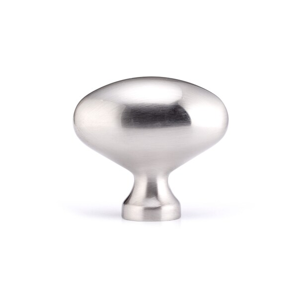 Richelieu 1 31/32 in. X 1 3/32 in. (50 mm x 28 mm) Brushed Nickel Traditional Metal Cabinet Knob - BP444350195