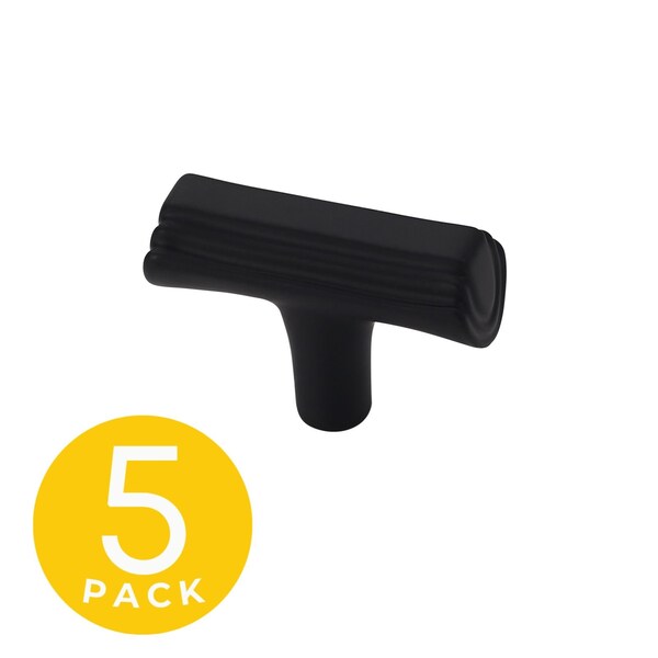 Sapphire Eclipse Series 1 in. Modern Black Cabinet Knob, 5PK - SP-2214-K-BK-5