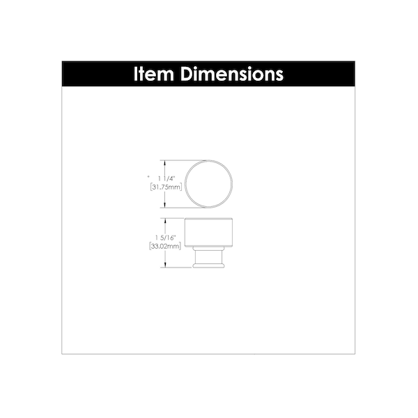 Hickory Hardware Knob 1-1/4 Inch Diameter, 10PK - P3709-CAMB-10B