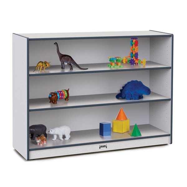 Jonti-Craft Rainbow Accents Super-Sized Adjustable Mobile Straight-Shelf, Navy - 26932JCWW112