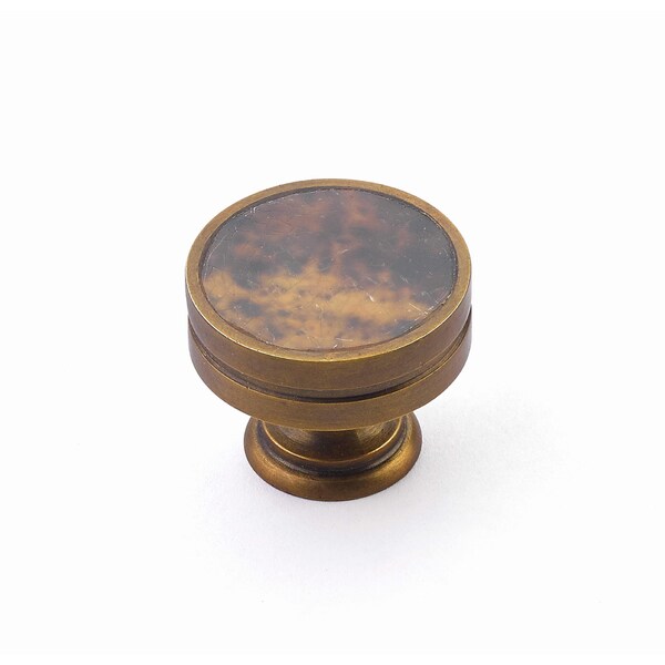 Schaub 1-3/8in Tiger Penshell Cabinet Knob Estate Dover Finish - 990-PEN-ED
