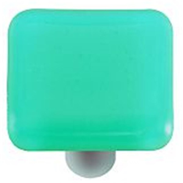 Towels Usa Light Aqua Blue Square Glass Cabinet Knob - Aluminum Post - TO2521977