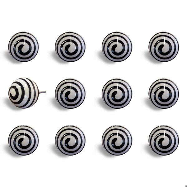 Homeroots Multi Color Ceramic & Metal Knob; 1.5 x 1.5 x 1.5 in. - Pack of 12 - 358087