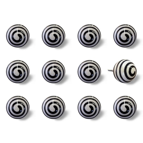 Homeroots Multi Color Ceramic & Metal Knob; 1.5 x 1.5 x 1.5 in. - Pack of 12 - 358087