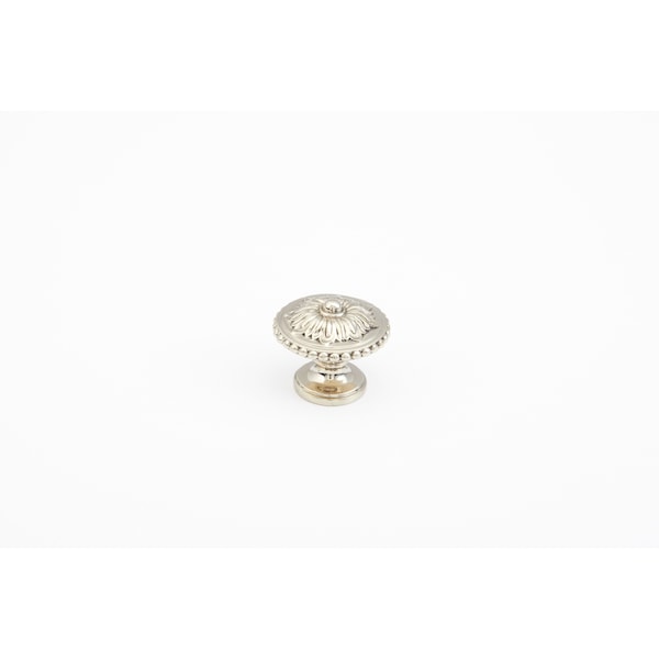 Schaub 1-1/4in Sonata Convex Round Cabinet Knob White Brass Finish - 930-WB