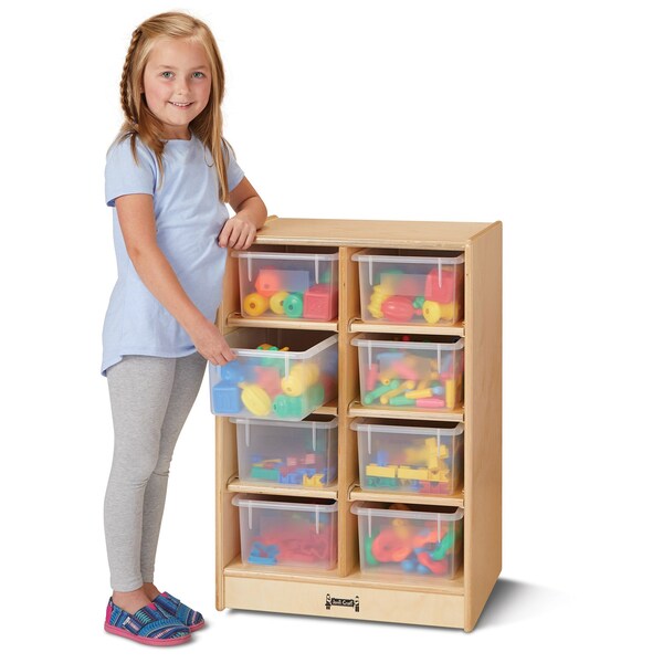 Jonti-Craft 8 Cubbie-Tray Mobile Unit, with Clear Trays - 06060JC