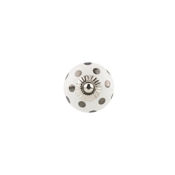 Richelieu 1 9/16 in (40 mm) Chrome, White Eclectic Cabinet Knob - BP63494014030