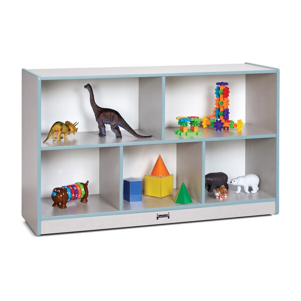 Jonti-Craft Rainbow Accents Low Single Mobile Storage Unit, Coastal Blue - 0392JCWW131