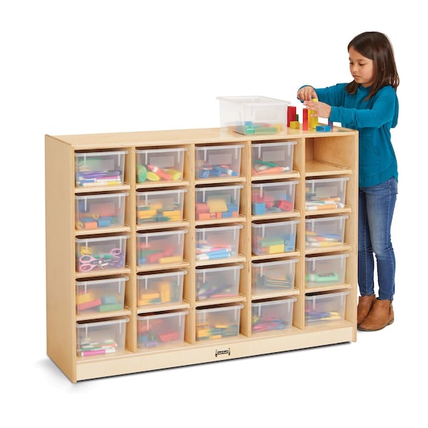 Jonti-Craft 25 Cubbie-Tray Mobile Storage, with Clear Trays - 04260JC