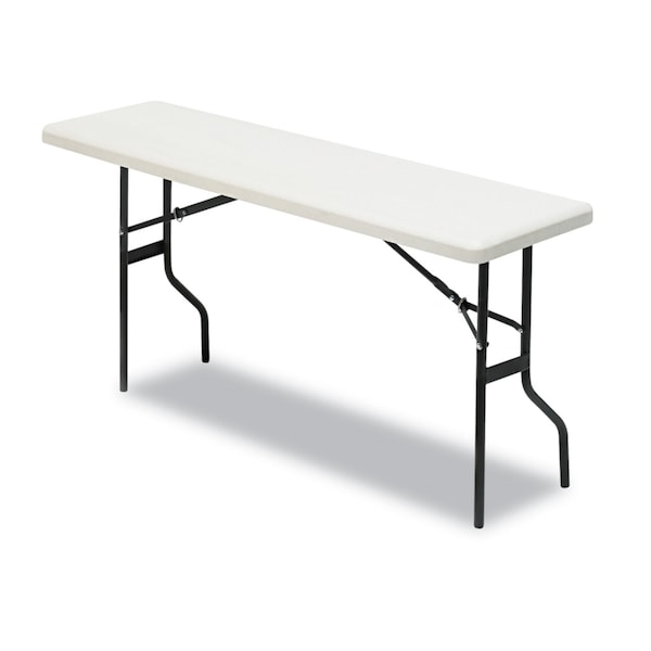 Iceberg Rectangle Folding Table, 72" W, 18" L, 29" H, Platinum Top, Blow-Molded High-Density Polyethylene - 65363