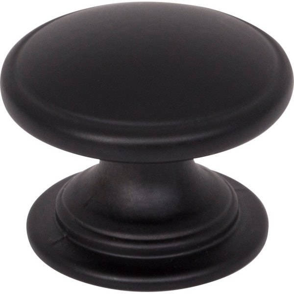 Jeffrey Alexander 1-1/4" Diameter Matte Black Durham Cabinet Knob - 3980-MB