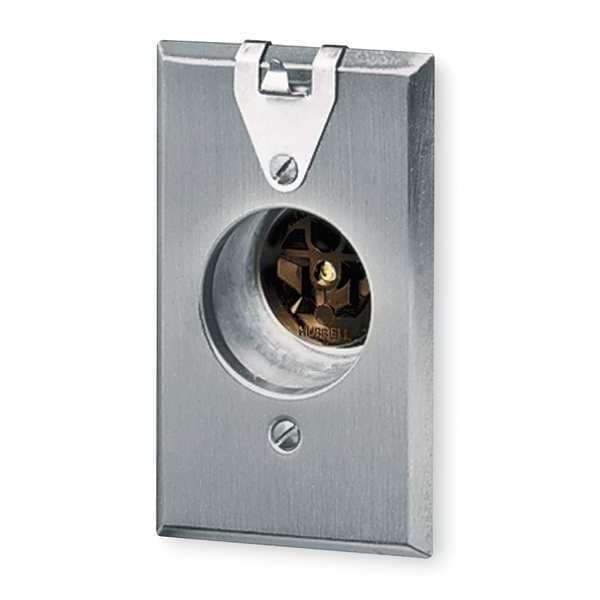 Receptáculo colgante sencillo de 15A Hubbell Wiring Device-Kellems 125VAC 5-15R BN - HBL5235