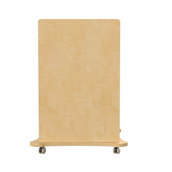 Flash Furniture Bright Beginnings Commercial Space Saving Wooden Mobile STEAM Wall Accessory Board Storage Cart, Locking Caster Wheels, Kid Friendly Design, Natural - MK-ME06639-GG