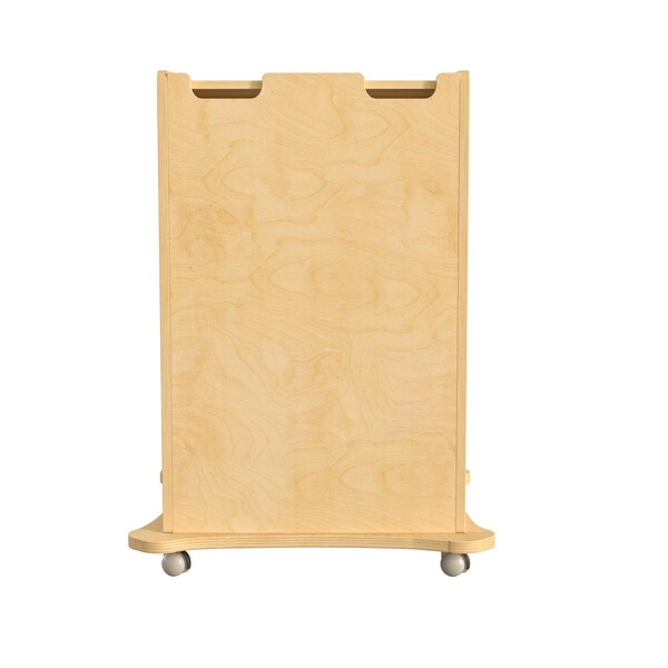 Flash Furniture Bright Beginnings Commercial Space Saving Wooden Mobile STEAM Wall Accessory Board Storage Cart, Locking Caster Wheels, Kid Friendly Design, Natural - MK-ME06639-GG