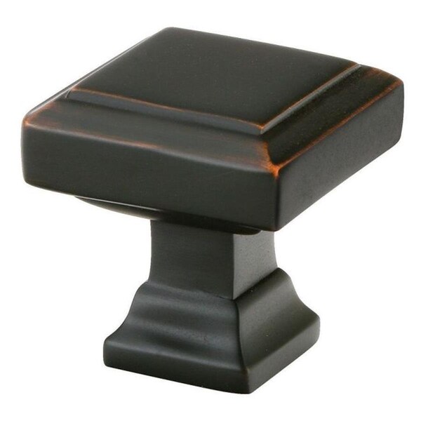 Patioplus 1.375 in. Geometric Square Cabinet Knob, Oil Rubbed Bronze - PA2155470