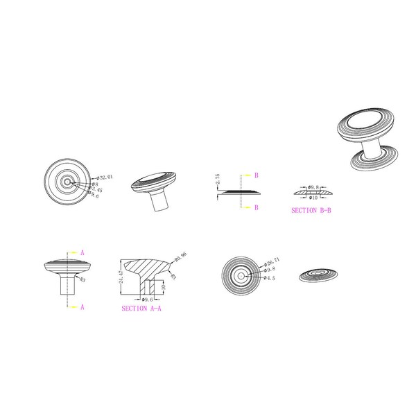 Richelieu 1 1/4 in (32 mm) Chrome Transitional Cabinet Knob - BP707032140