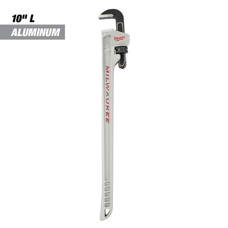 Llave de tubo de aluminio de 10 pulgadas Milwaukee con mango POWERLENGTH con cortador de tubos de cobre de 1 pulgada (2 piezas) - 48-22-7213-48-22-4251