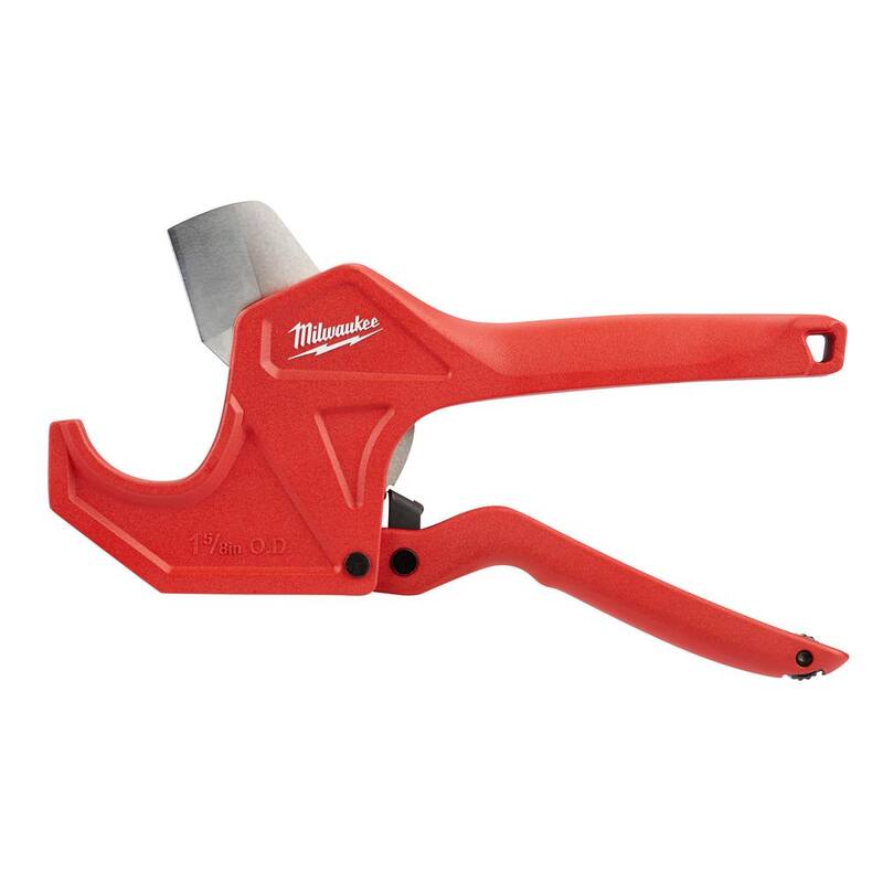 Llave ajustable de tubo de aluminio de 10 pulgadas con cortador de PVC y tubería con trinquete de 1-5/8 pulgadas (2 piezas) - 48-22-7210-48-22-4210