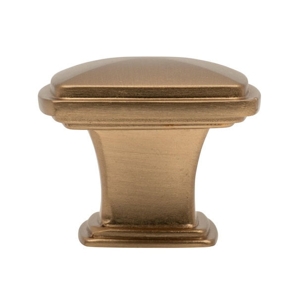 Designperfect 1-3/16 Overall Length Square Cabinet Knob, Champagne Bronze/Gold, 25PK - DPA25S77KCBZ