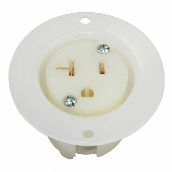 Flange de receptáculo estándar eléctrico 2 polos 3 cables 20A 125V NEMA 5-20R - YGF049F