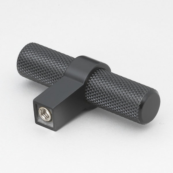 Gliderite Hardware 2-1/4 in. Knurled Steel Cabinet T-Bar Knob - 8002-T-MB, 5PK - 8002-T-MB-5